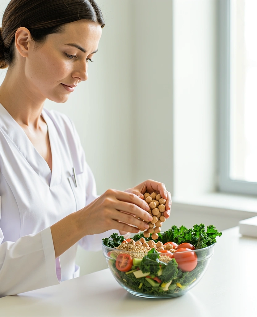Présentation équilibrée de légumineuses et céréales
